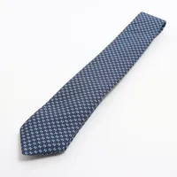 エルメス ネイビー　ネクタイ Hロゴ エルメス Hロゴ ネクタイ シルク ネイビー A3750426｜中古