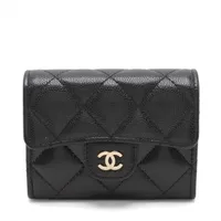 【上質な逸品♪】CHANEL カードケース ブラック CCロゴ キャビア 22SS シャネル☆CCロゴ キャビアスキン 偽物 カードケース BLACK