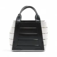 BALENCIAGA トートバッグ ホワイト/ブラック ポーチ付き NAVY（BALENCIAGA） バレンシアガ トートバッグ ネイビーカバス