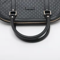 グッチ マイクログッチシマ レザー 2WAYハンドバッグ ブラック