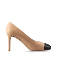 シャネル ココマーク レザー パンプス 38.5 レディース ベージュ