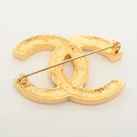 CHANEL シャネル ココマーク ゴールド ブローチ 174 シャネル ココマーク 174 ブローチ GP×ラインストーン ゴールド