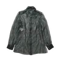 シャネル ココマーク 23A シルク ブラウス 36 レディース グリーン