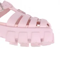 【新品】プラダ／37／トライアングルロゴ　 モノリス　ラバーサンダル／箱あり プラダ モノリス ラバー サンダル 37 レディース ピンク