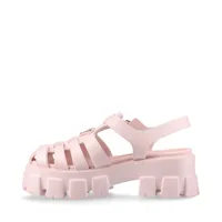 【新品】プラダ／37／トライアングルロゴ　 モノリス　ラバーサンダル／箱あり プラダ モノリス ラバー サンダル 37 レディース ピンク