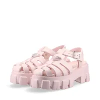 美品 プラダ モノリス トライアングルロゴ グルカサンダル ラフィア 24.5 美品 プラダ モノリス トライアングルロゴ グルカサンダル