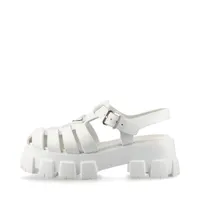 美品　プラダ　モノリスラバーサンダル　37 プラダ モノリス ラバー サンダル 37 レディース ホワイト