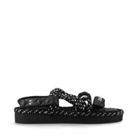 訳あり　CHANEL シャネル ココマーク マトラッセ レザー サンダル 36 訳あり CHANEL シャネル ココマーク マトラッセ レザー サンダル