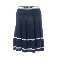 ★上品なネイビーブルー★CHANEL スカート シャネル 19年 コットン ニットスカート 36 レディース ネイビー