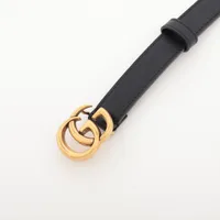 グッチ　GUCCI 　ベルト GGマーモント 409417　ゴールド　ダブルG ダブルG スリムベルトブラウン レザー | GUCCI公式