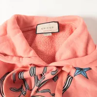 【激レア・美品】GUCCI☆パーカー ヒグチユウココラボ ビジュー ピンク グッチ×ヒグチユウコ コットン パーカー XXS ユニセックス ピンク