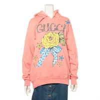 GUCCI(グッチ) パーカー サイズXXS XS レディース美品  - 615061 XJDSX ピンク 長袖/スパンコール/ビーズ グッチ×ヒグチユウコ コットン パーカー XXS ユニセックス ピンク
