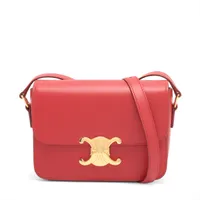 【CELINE】トリオンフ クラシック バッグ レッド セリーヌ/ショルダーバッグ/トリオンフ ミディアム/クラシック
