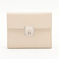 HERMES カルヴィ　カードケース　ミニ財布　ヴォーエプソン　ホワイト エルメス クリックミニ ヴォーエプソン カードケース クレ