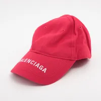 BALENCIAGA キャップ Lサイズ BALENCIAGA バレンシアガ ロゴ刺繍 ピンク キャップ 帽子 サイズ