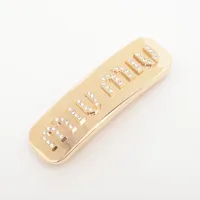 miu miu ロゴラインストーンバレッタ ミュウミュウ ロゴ バレッタ ラインストーン ゴールド A3755639