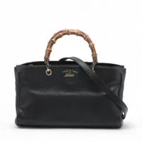 グッチ レザー バンブー ショッパー 2way バッグ 323660 GUCCI グッチ バンブー ショッパー(323660)2wayバッグ ブラック