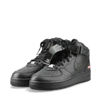アカイシ ブラック レザー スエード スニーカー ナイキ AIR FORCE 1 MID SP 24SS レザー ハイカットスニーカー