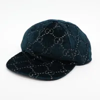 グッチ キャップ L ベロア ネイビー GGベルベット A3756318