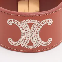 CELINE バングル ブラウン レザー MADE IN ITALY CELINE セリーヌ ブレスレット Les Cuirs Celine Braelet レ