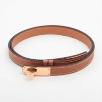 ３日間限定値下げ新品未使用　エルメス　ケリーベルト人気のブラックゴールド HERMES エルメス ベルト ケリーベルト18 黒 (ブラック