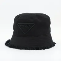 PRADA サイドトライアングルロゴバケットハット 1HC137 S プラダ 1HC137 トライアングルロゴ バケットハット M コットン