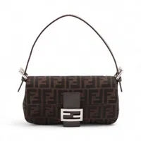 FENDI マンマバケット レザー 大理石 アクセサリーポーチ パープル 紫 FENDI - FENDI フェンディ 刺繍クリスタル バゲット マンマ