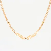 あっこ　ミュウミュウ/5IC059/GP/ロゴ/ネックレス/ゴールド ミュウミュウ 5IC059 ロゴ ネックレス GP ゴールド A3757958｜中古