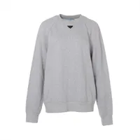 極美品　PRADA プラダ　スエット　ロゴ　三角　トレーナー　グレー PRADA プラダ 三角タグ Vネック 半袖カットソー グレー系 XL
