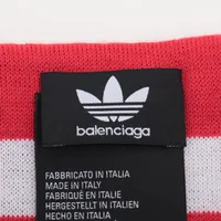バレンシアガ×アディダス マフラー ウール×アクリル レッド A3758159