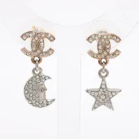 CHANEL シャネル　ピアス　両耳　ゴールド　スター　ココマーク シャネル ココマーク スター 17B ピアス(両耳用) GP×ライン