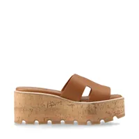 HERMES ブラウンレザー スライドサンダル 45 HERMES ブラウンレザー スライドサンダル 45 HERMES ブラウンレザー