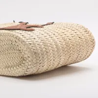 【CELINE】ラフィア パニエバッグ☆トリオンフ セリーヌ トリオンフ パニエ ラフィア×レザー カゴバッグ ピンク