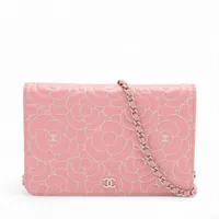 シャネル カメリア チェーンベルト ピンク シルバー 美品】シャネル（CHANEL) チェーンベルト カメリア ピンク