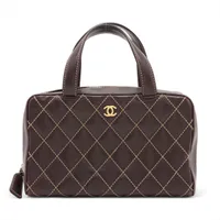 L16♡ワイルドステッチ　オールブラック　ハンドバッグ CHANEL（シャネル）ワイルドステッチ カーフスキン トートバッグ