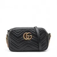 GUCCI ショルダーバッ グ 447632 GGマーモント【ランク：A】 グッチ GUCCI GGマーモント チェーンショルダー 447632 ネイビー