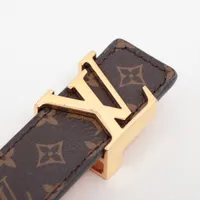 Louis Vuitton ブラウンレザーベルト ※最終値下げ ヴィトン M9781 サンチュール LVイニシアル LN0282 ベルト 80