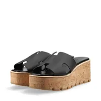 エルメス エズ レザー ウェッジソールサンダル 39 レディース