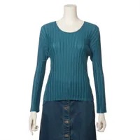 プリーツプリーズ ボトルネック カットソー グリーン系 3【美品】【中古】 中古・古着通販】PLEATS PLEASE (プリーツプリーズ) 襟付