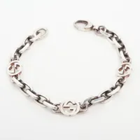新品 GUCCI バングル インターロッキングG ブレスレット シルバー 17 グッチ インターロッキングG ブレスレット 17 925 17.4g