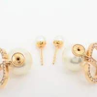 ディオール GP×ラインストーン×フェイクパール トライバル ピアス ブランド ディオール Dior Tribales ディオール トライバル ピアス(両耳用
