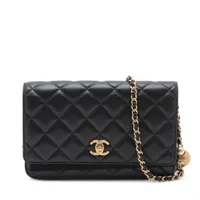 CHANELシャネル★チェーンウォレット ラムスキン 可愛い♪】CHANEL☆シャネル☆チェーンウォレット ラムスキン
