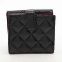 ✨美品✨ シャネル ラムスキン マトラッセ Wホック コンパクトウォレット シャネル CHANEL マトラッセ ラムスキン Wホック コンパクト財布 赤