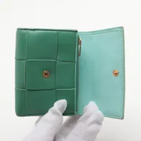 ボッテガヴェネタ　マネークリップ　マキシイントレチャート グリーン レザー ボッテガヴェネタ マキシイントレチャート カセット レザー
