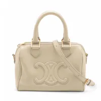 キュリオベージュB90LL セリーヌ キュイル トリオンフ スモールボストン レザー 2WAY