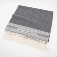 【美品】ディオール　DIOR オブリーク　100%カシミヤ　マフラー　グレー ディオール オブリーク マフラー カシミヤ グレー A3761057