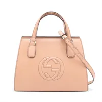 GUCCI ベージュ アクセサリーポーチ レザー ハンドバッグ GUCCI グッチ アクセサリーポーチ キャンバス GG レザーベージュ