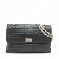 関税込・新作CHANEL★シャネル バッグ チェーン ラムスキン 直営 チェーンショルダーバッグ ラムスキン ネイビー ゴールド金具