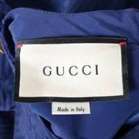 GUCCI ワンピース ノースリーブ イタリア製 牛革ラベル ネイビー 36 GUCCI ワンピース ノースリーブ イタリア製 牛革ラベル ネイビー