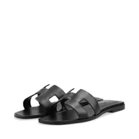 エルメス　サンダル　ブラック　袋•箱付き エルメス オラン レザー サンダル 36.5 レディース ブラック 箱